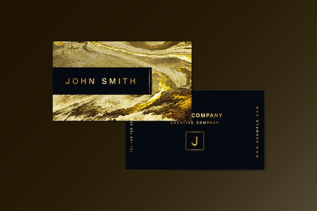 Vector golden textured business card template