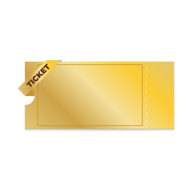 Vector golden ticket blank template coupon card voucher template vector illustration