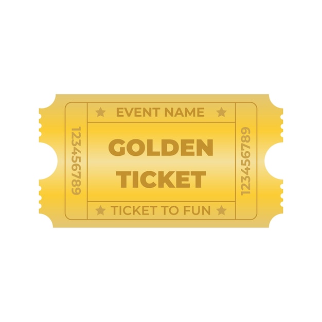 golden ticket coupon vip pass design vector illustration