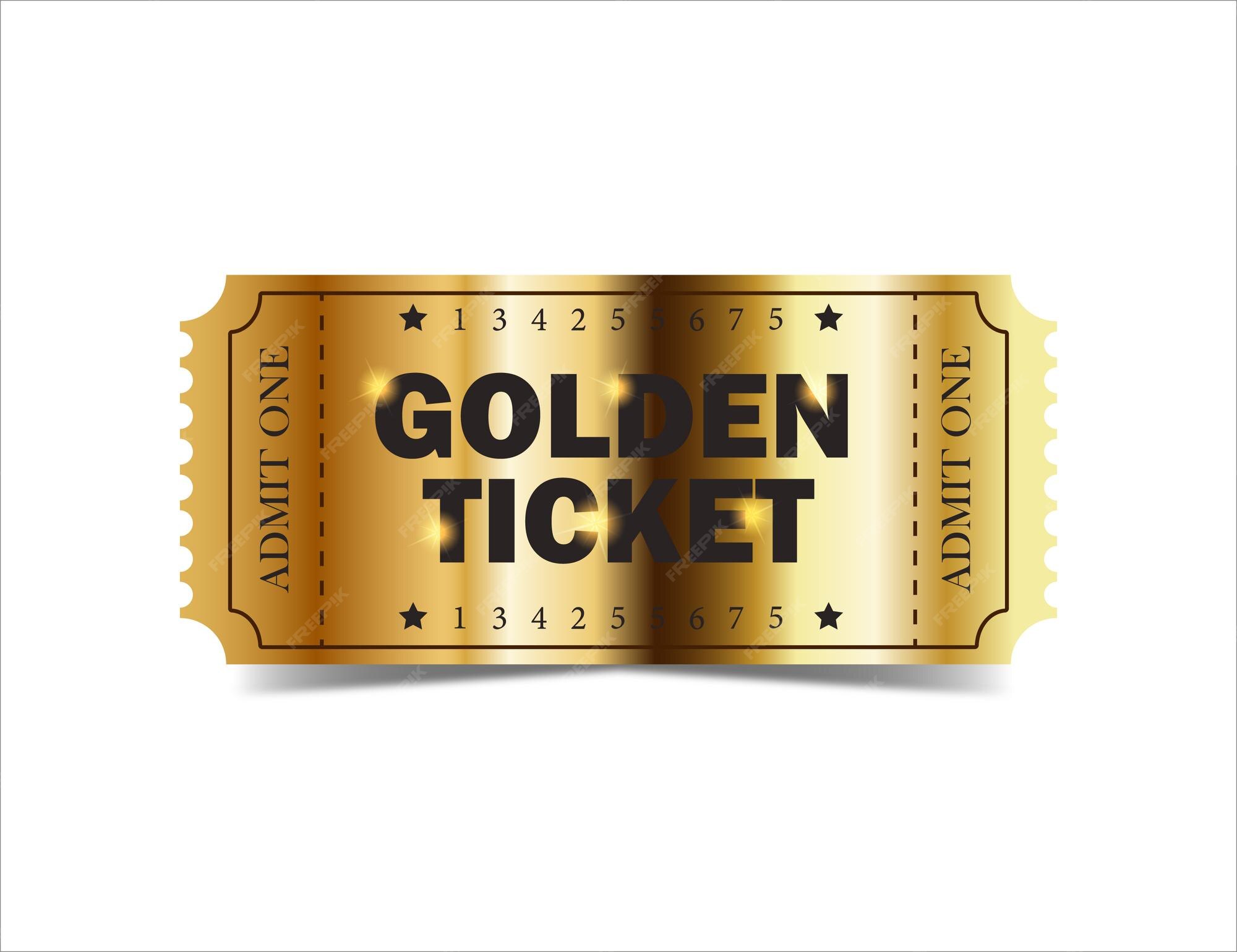 Premium Vector | Golden ticket