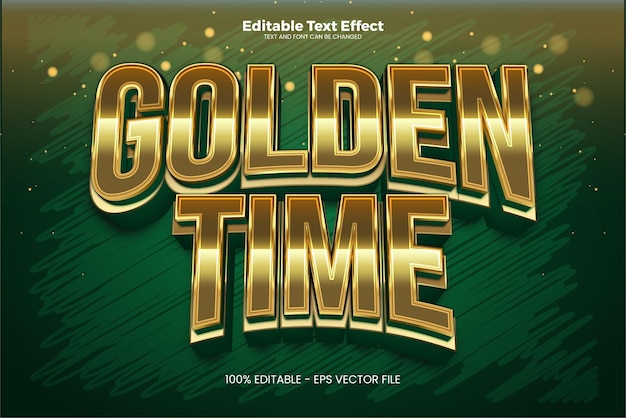 Golden Time editable text effect in modern trend style