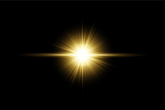 金色の透明な光レンズフレアデザインeps