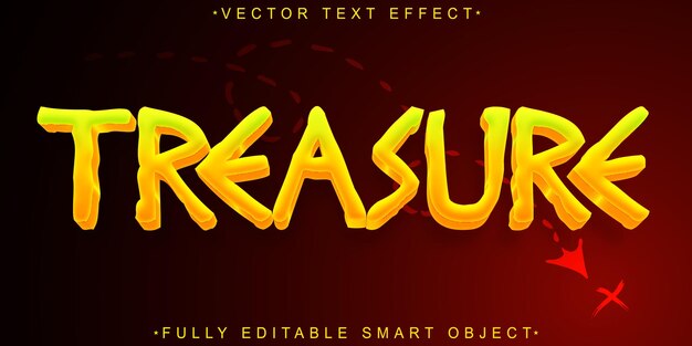 Golden treasure vector volledig bewerkbaar smart object text effect