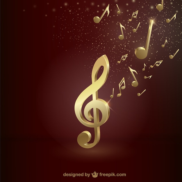 Vector golden treble clef