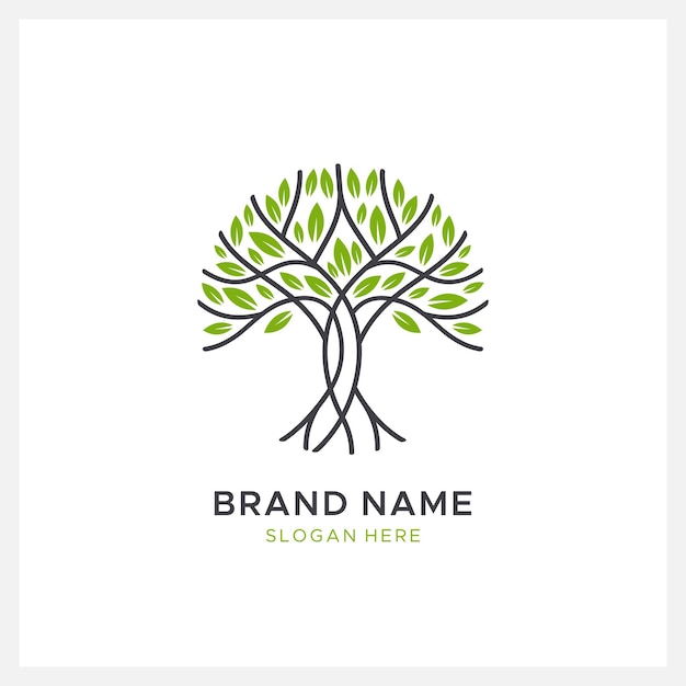 шаблон дизайна логотипа золотого дерева