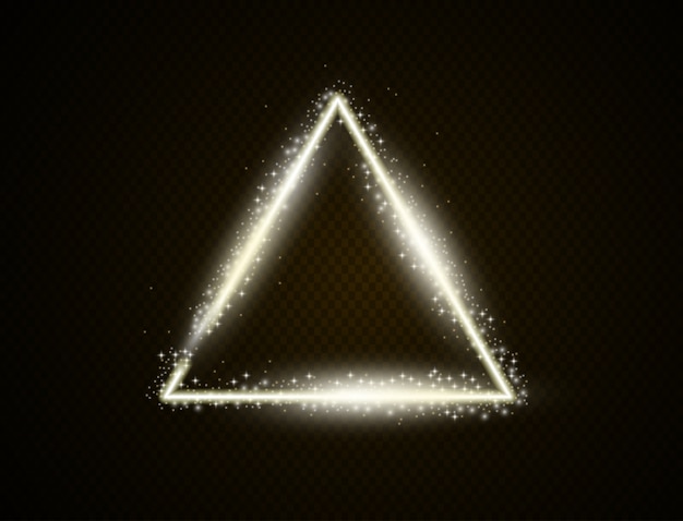 Vector golden triangle with gold glitter effect