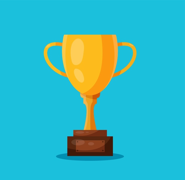 Golden trophy winner cup isolated vector illustration