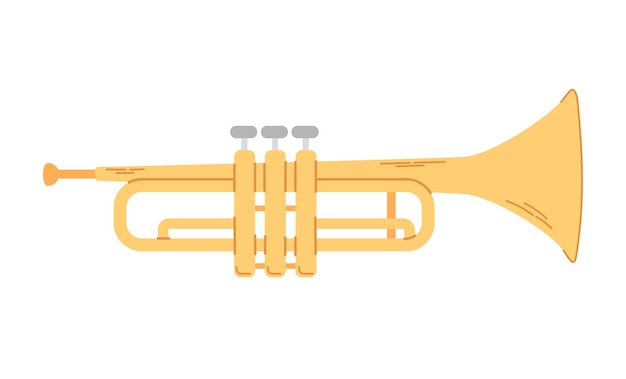 Premium Vector  Golden trumpet illustration isolated on white