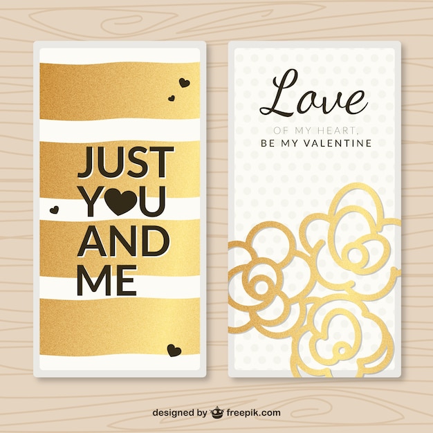 Golden valentine card