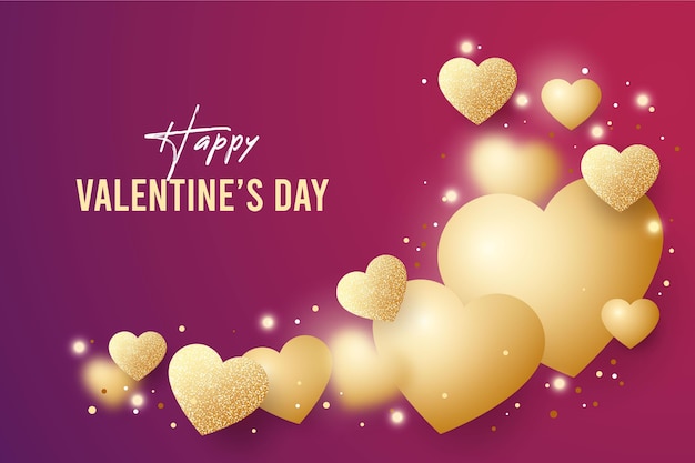 Golden valentine's day background