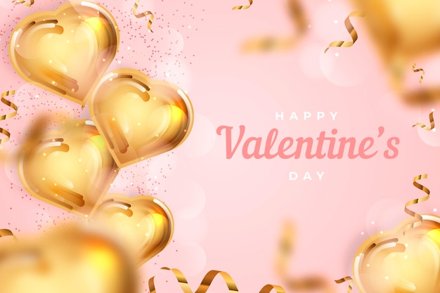 Vector golden valentine's day background