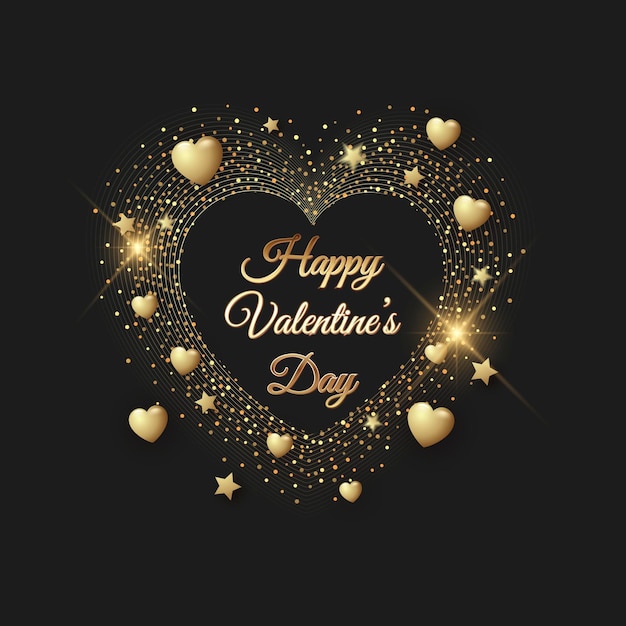 Golden valentines day background