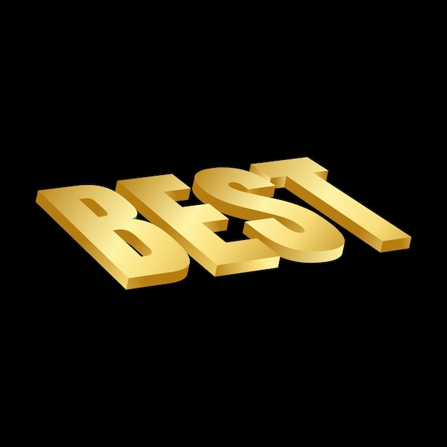 Golden Vector 3D BEST Text Design for Sell banner