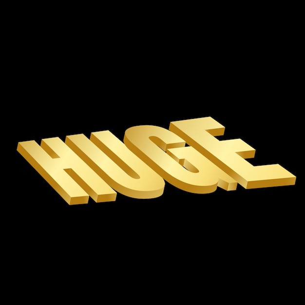 Golden vector 3d huge text design per il banner di vendita