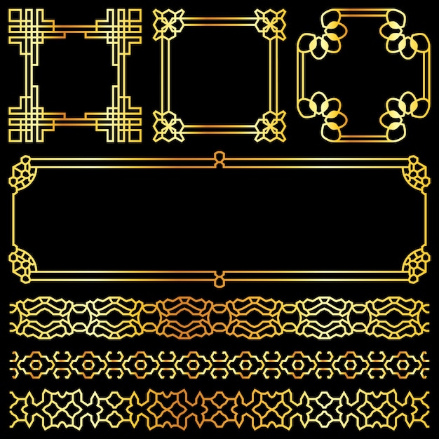 Золотые векторные векторные рамки и рамки