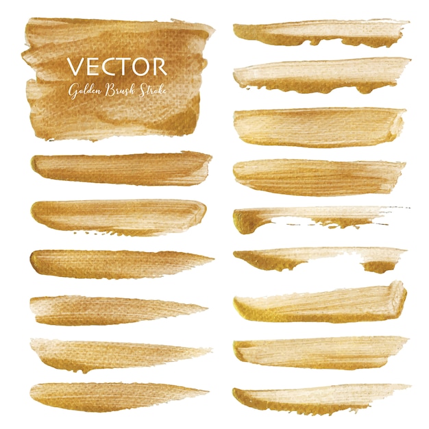 Vector golden vector brush stroke