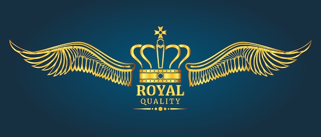 Золотой логотип короны королевского качества логотип шаблона