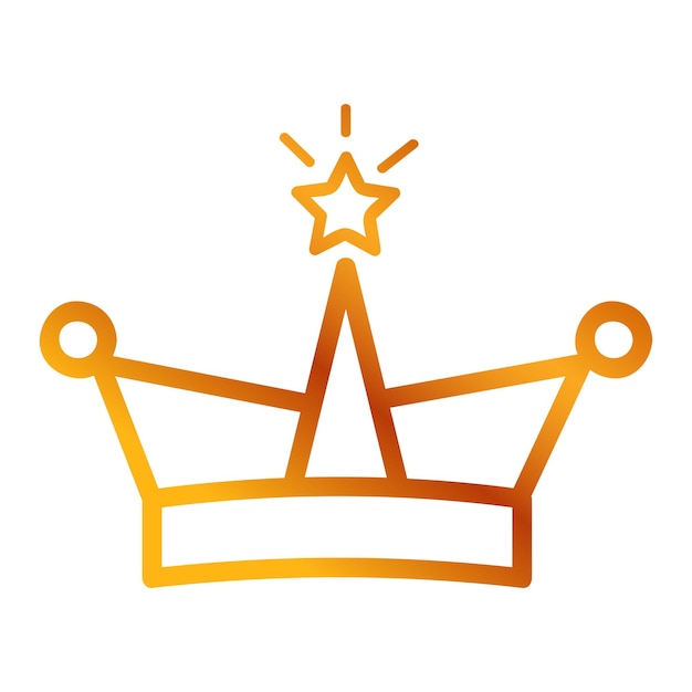 Golden Vector Icon Outline Style, Crown for part Of logo or other related