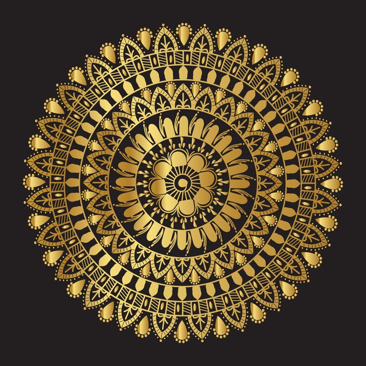 Vector golden vector mandala