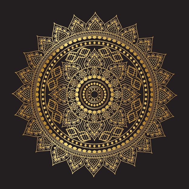 Vector golden vector mandala