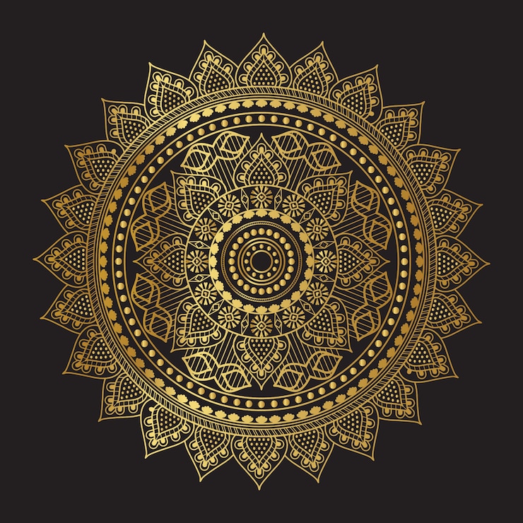 Vector golden vector mandala