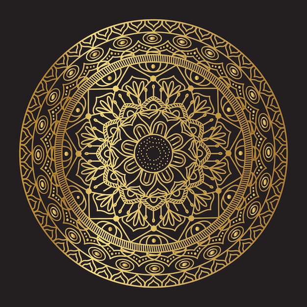 Vector golden vector mandala