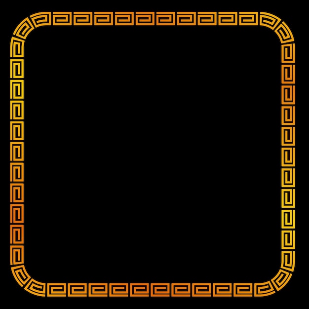 Золотая векторная квадратная рамка для плаката сертификата go xi fat cai imlek moment или другого, связанного с китаем