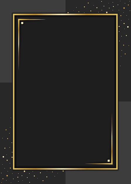 Golden vertical frame for your text. Geometric luxury design