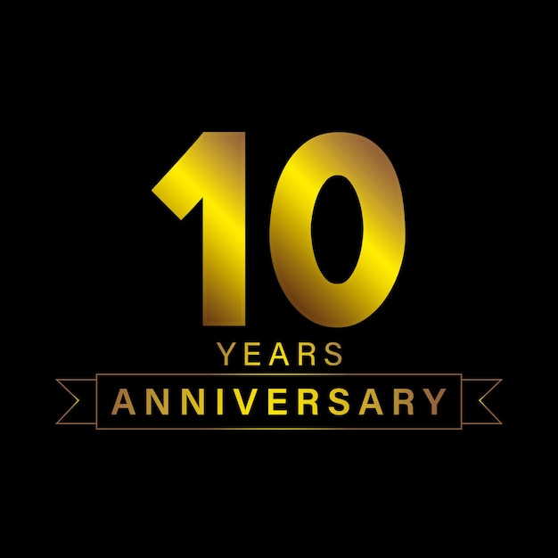 Golden vintage anniversary logo