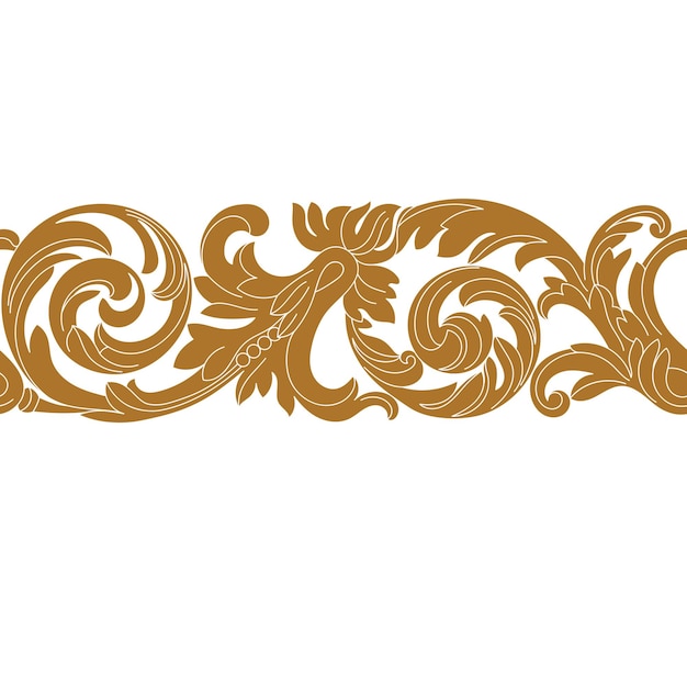 Golden vintage baroque ornament, corner. retro pattern antique style acanthus. vector.