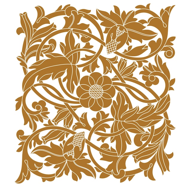 Golden vintage baroque ornament, corner. Retro pattern antique style acanthus.