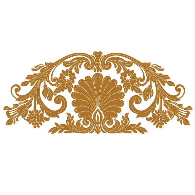 Golden vintage baroque ornament. retro pattern antique style acanthus.