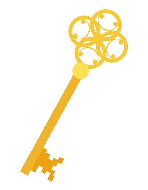 golden vintage key stock vector illustration