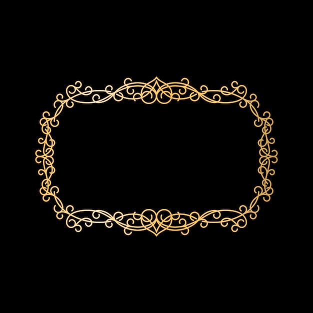Golden vintage ornamental frame