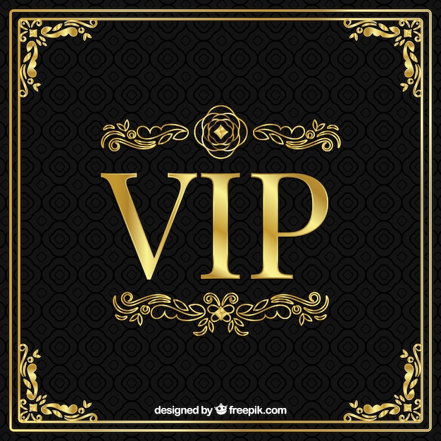 Golden vip background with ornaments