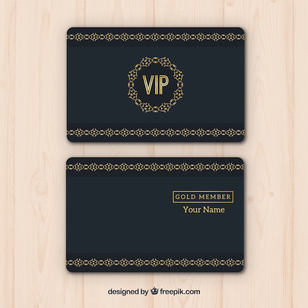 Vector golden vip cards with modern style