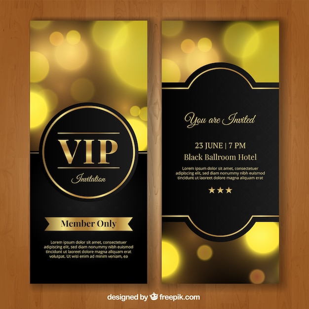 Vector golden vip invitation