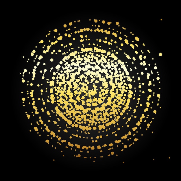 Golden Vip Round Sphere Dotted Background Vector