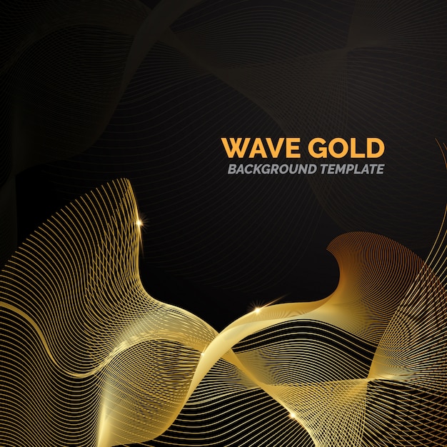 Golden Wave Background Template