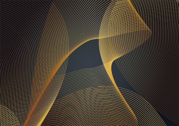 Vector golden wave on black background. luxury modern concept. vector illustration for design.