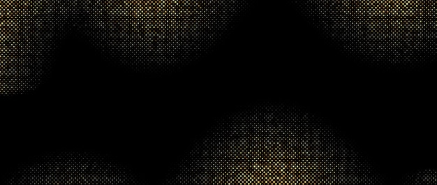 Vector golden wavy halftone gradient background frame shining comic glitter texture pop up dotted sparkles