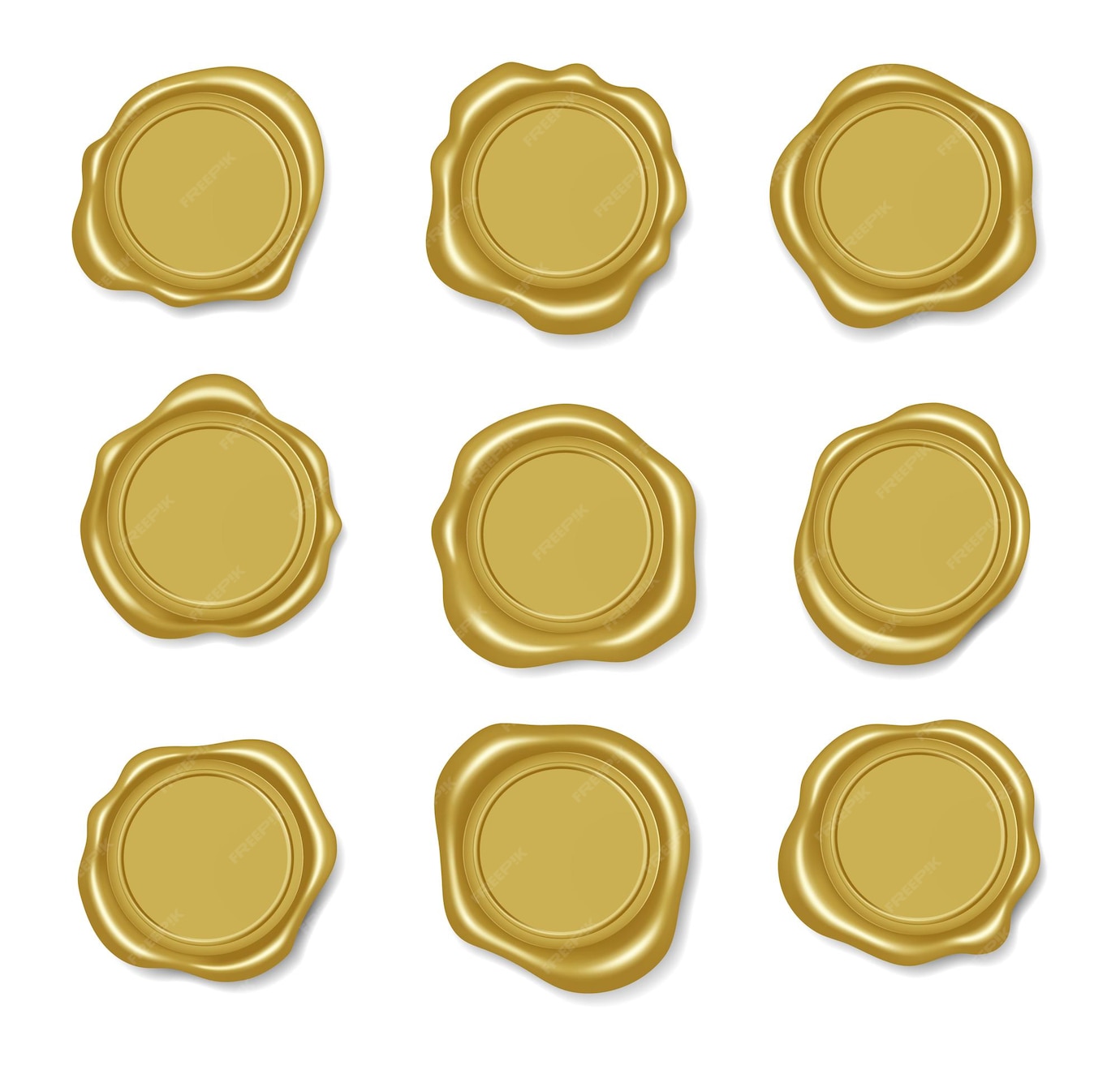 Premium Vector | Golden wax seal, premium gold envelope stamp 