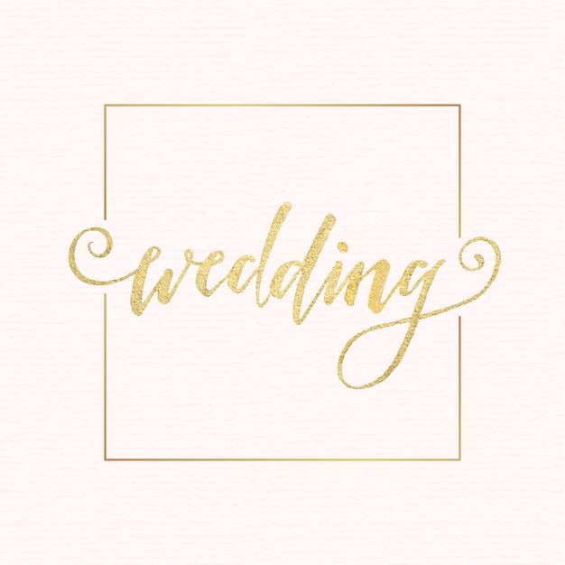 Vector golden wedding lettering