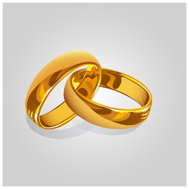 Vector golden wedding ring vector