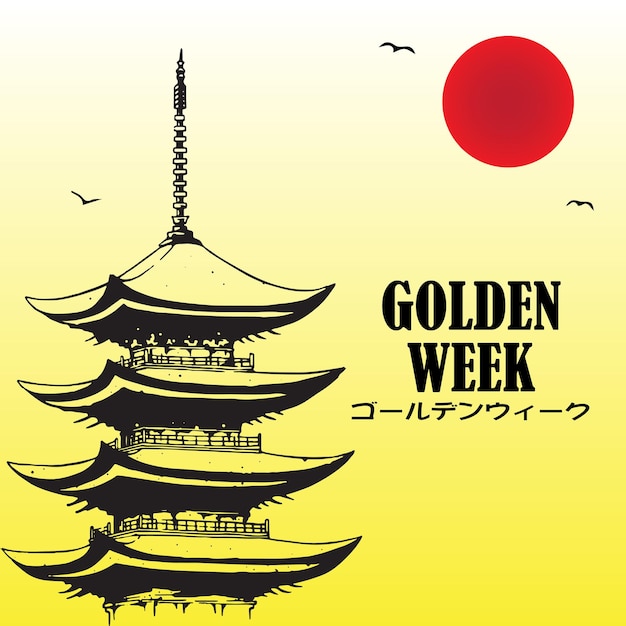 Vector golden week vector illustration it is suitable for card banner or poster