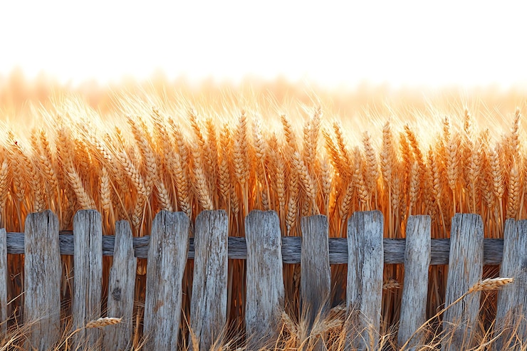 Vector golden wheat field