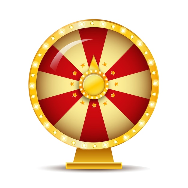 Vector golden wheel of fortune