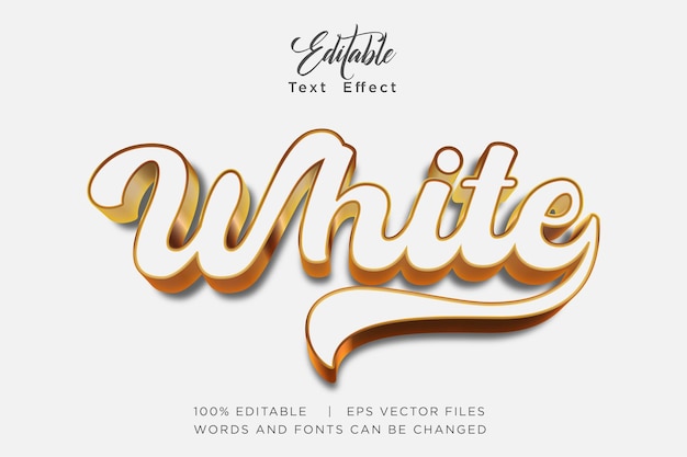 Golden white 3d text effect