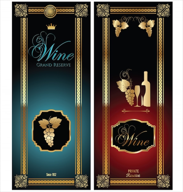 Golden wine label