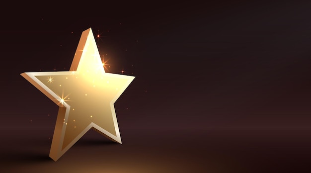 Vector golden winner star on dark background number best choice